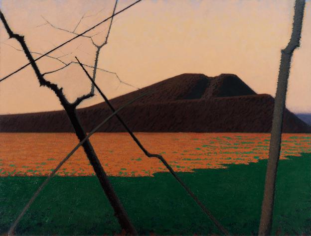 Antoni Starowieyski - "Nasyp" 2000 olej:płótno, 130x170cm